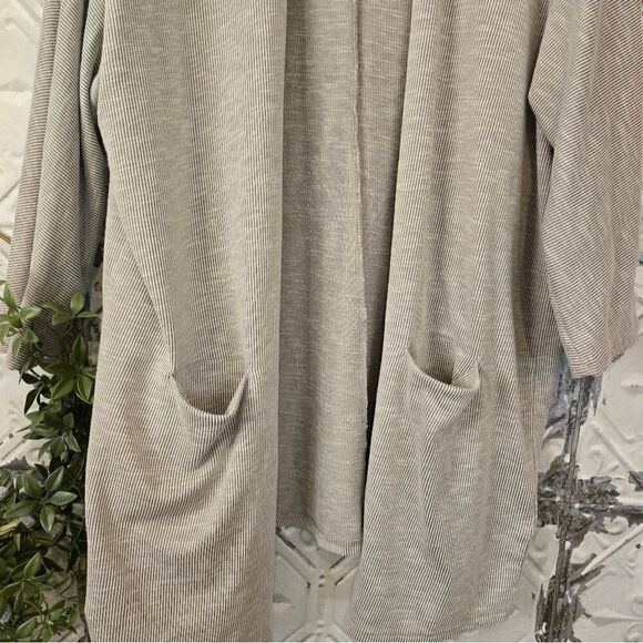 Anthropologie Donni Draped Oatmeal Midi Cardigan Cozy Comfort w/Pockets One Size - Picture 5 of 10